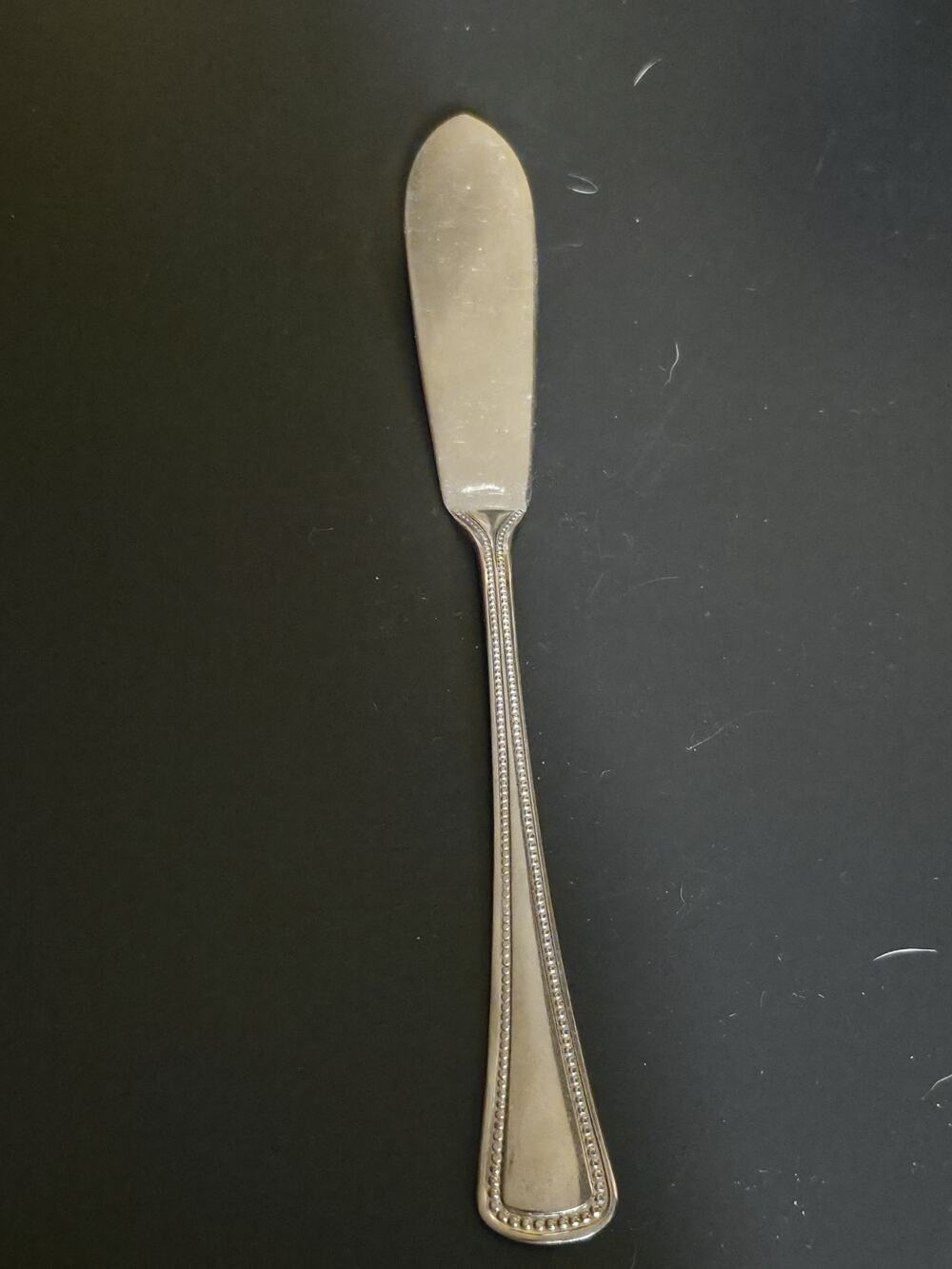 Vtg Oneidacraft Deluxe Stainless Needlepoint Master Butter Knife Beaded Artistry
